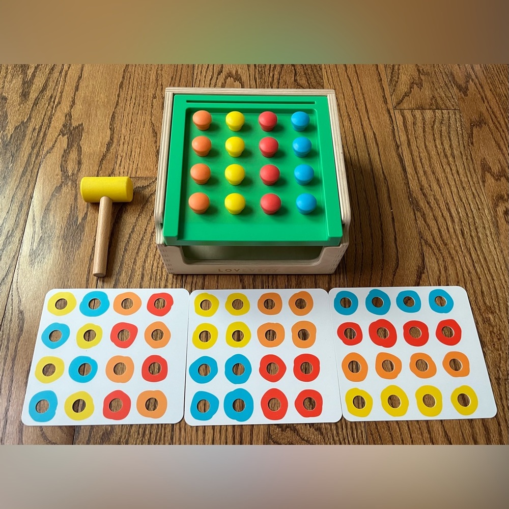 Match & Tap Hammer Box Kids Wooden Color Matching Toy - Multicolor